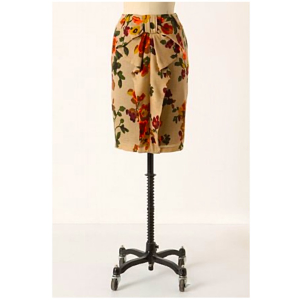 Anthropologie Eva Franco Vintage Retro Pinup Lincolnshire Floral Pencil Skirt 8